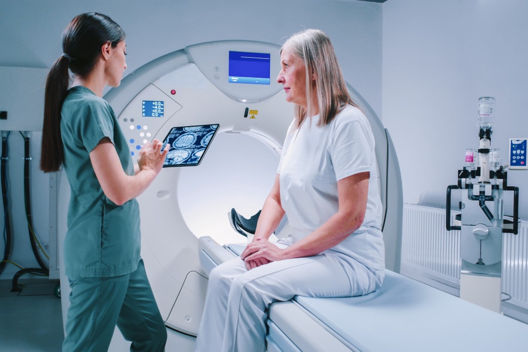 Doctor and patient talking about MRI results