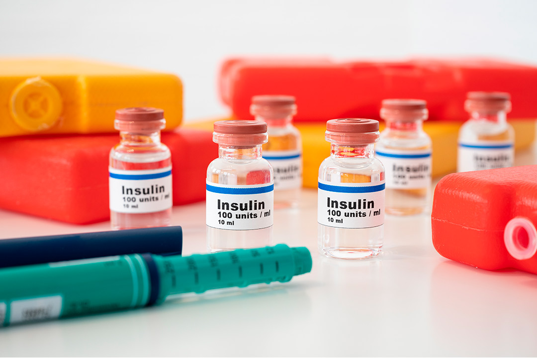 Insuline arranged on a table, highlighting diabetes management resources in South Texas.